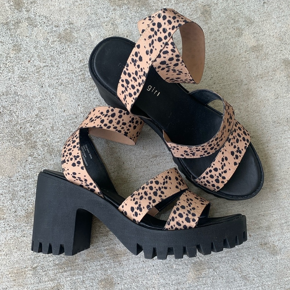 Madden Girl's SoHo Cheetah Chunk Lug Sandals